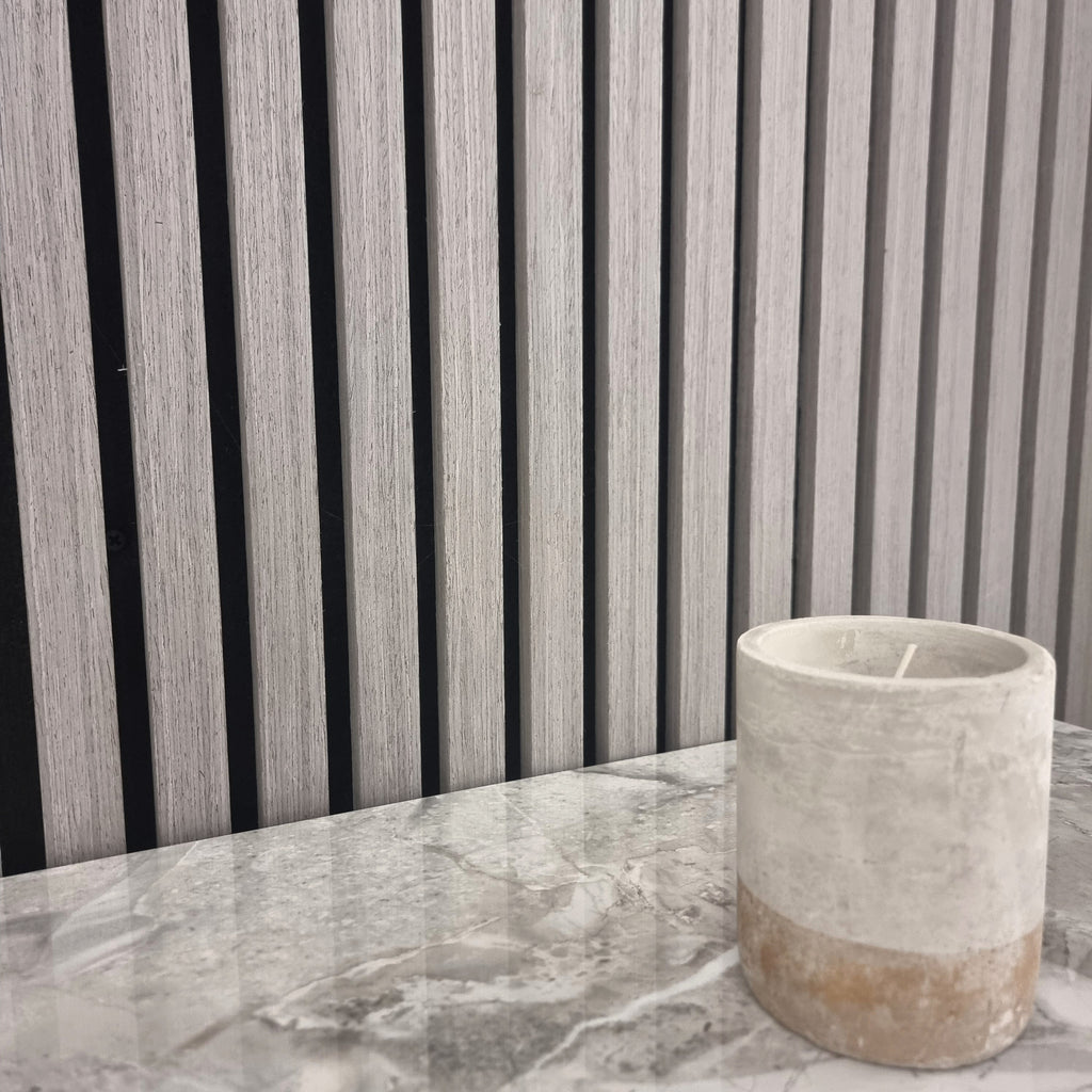 Standard Acoustic Slatted Wall Panels 240 x 60cm - Ash Grey