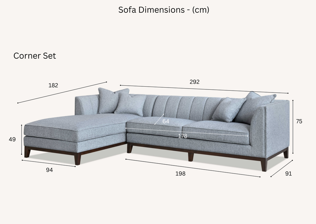 Cooper Left Hand Corner Sofa Group in Dolphin Boucle