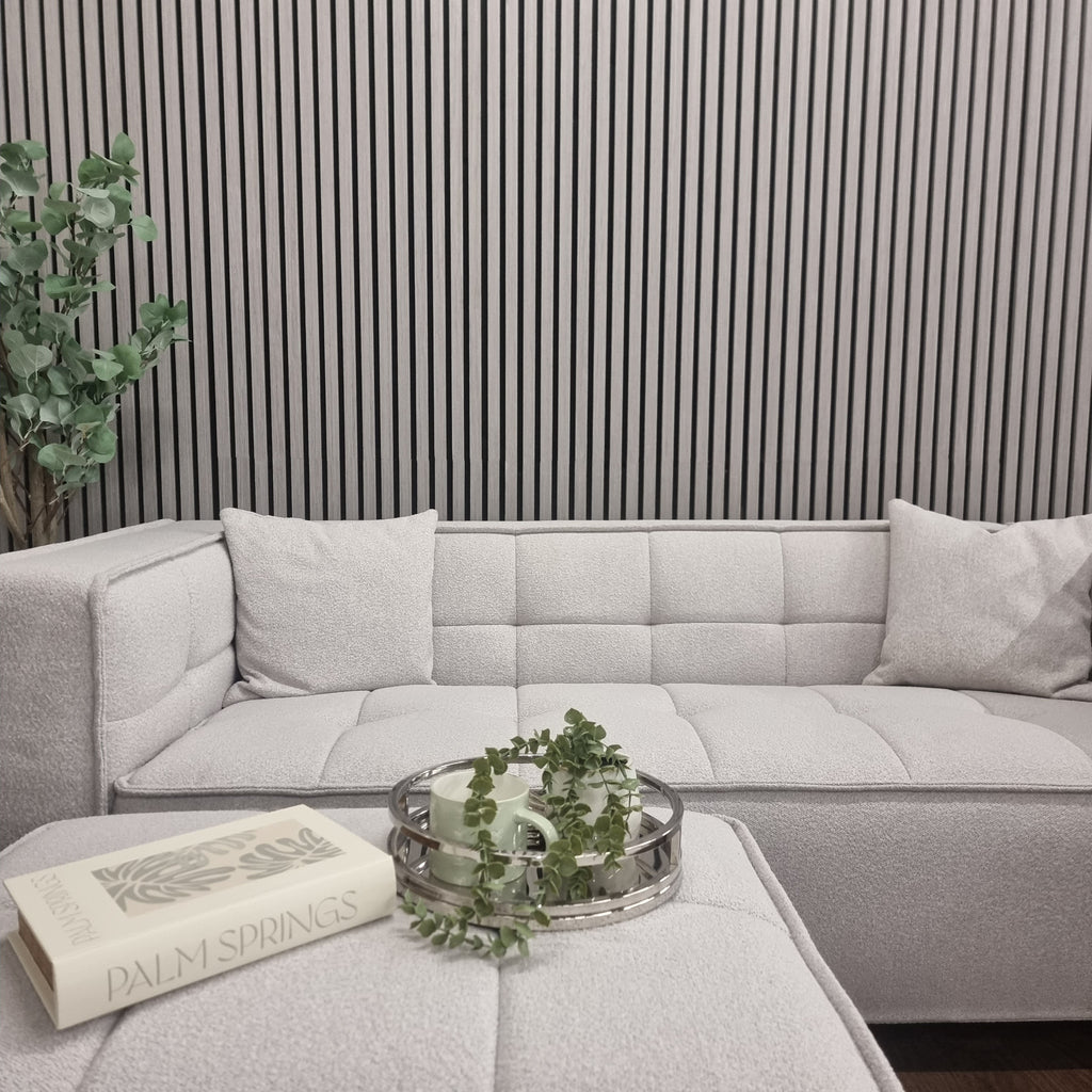 Standard Acoustic Slatted Wall Panels 240 x 60cm - Ash Grey