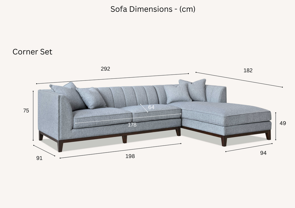 Cooper Right Hand Corner Sofa Group in Dolphin Boucle