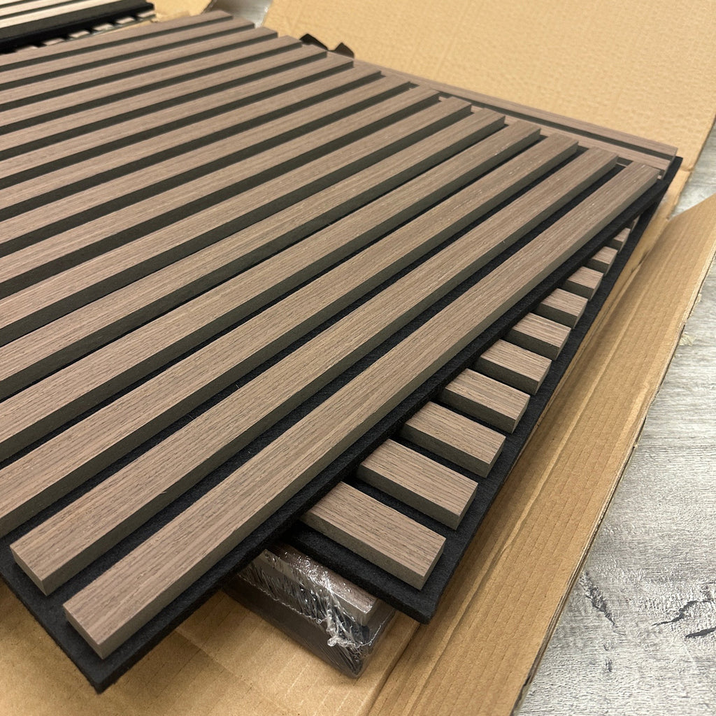 Acoustic Square Wall Panels 60 x 60cm (SET of 4) - Walnut