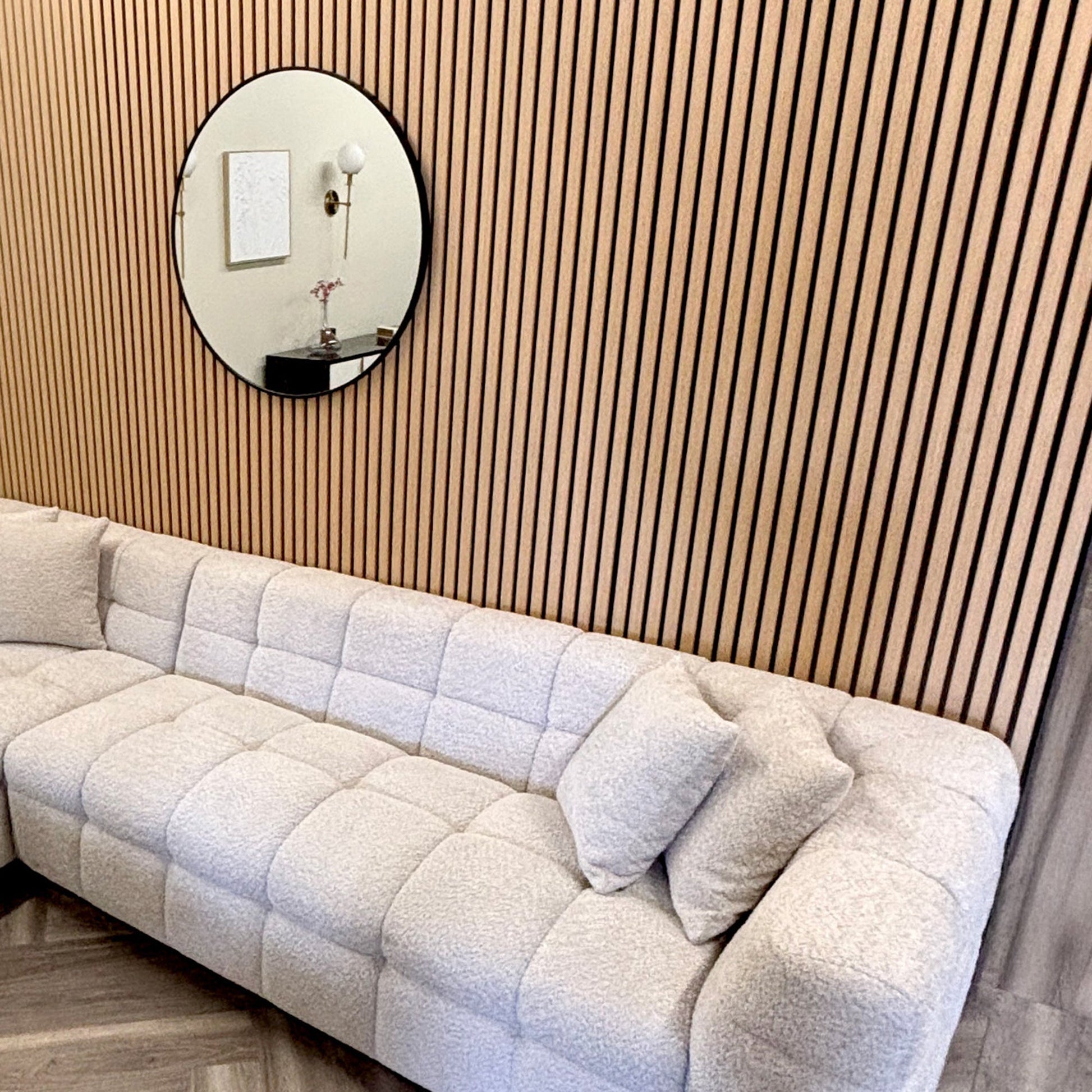 Deluxe Acoustic Slatted Wall Panels 240 x 60cm - Light Oak