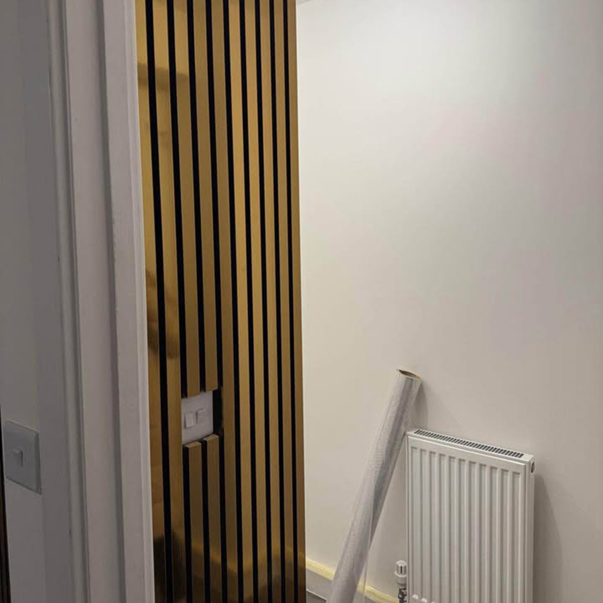Standard Acoustic Slatted Wall Panels 240 x 60cm - Gold Metallic