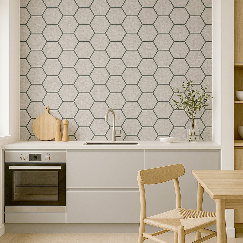 Acoustic Hexagon Wall Panel 70 x 60cm - Ash Grey