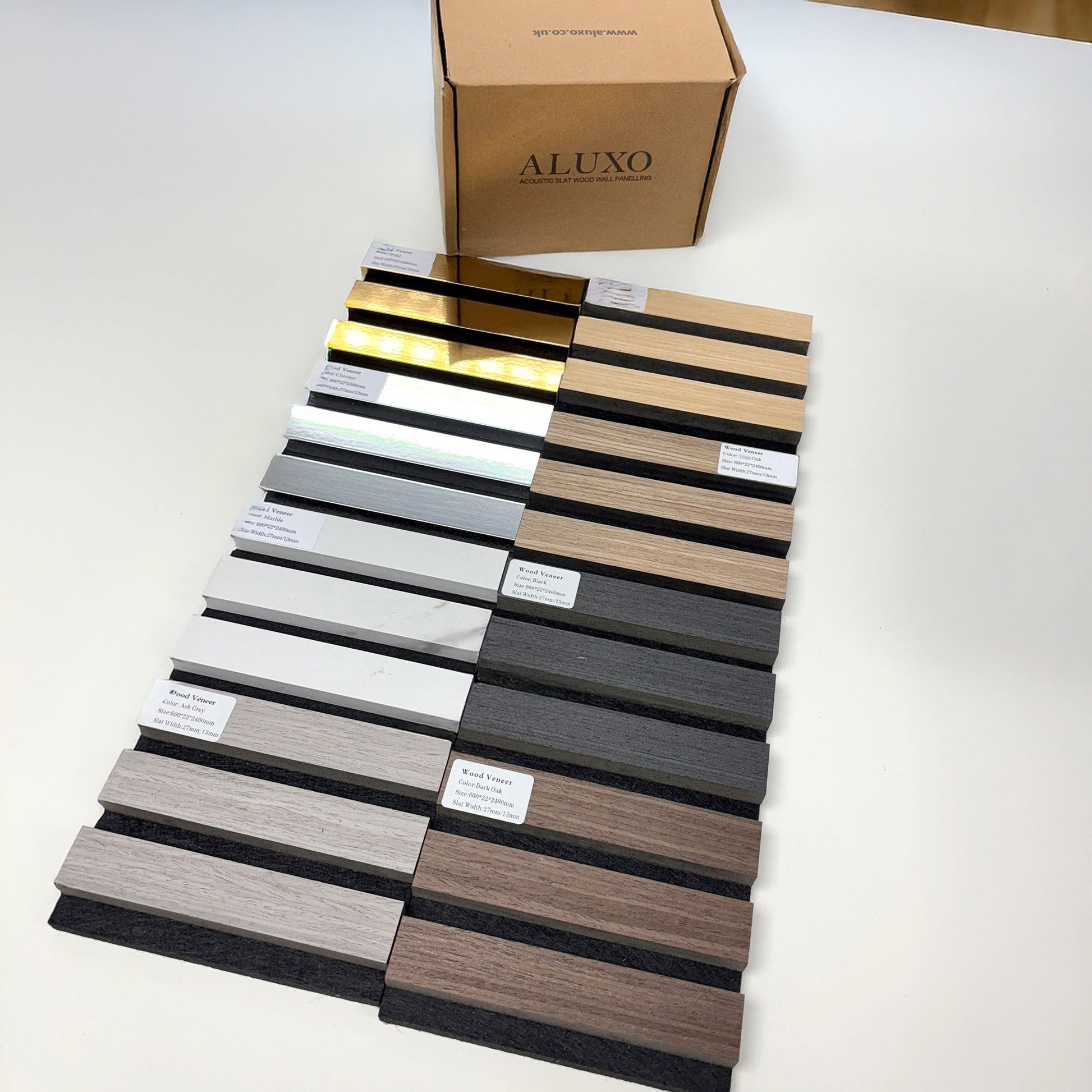 Standard Acoustic Slatted Wall Panels 240 x 60cm - Light Oak