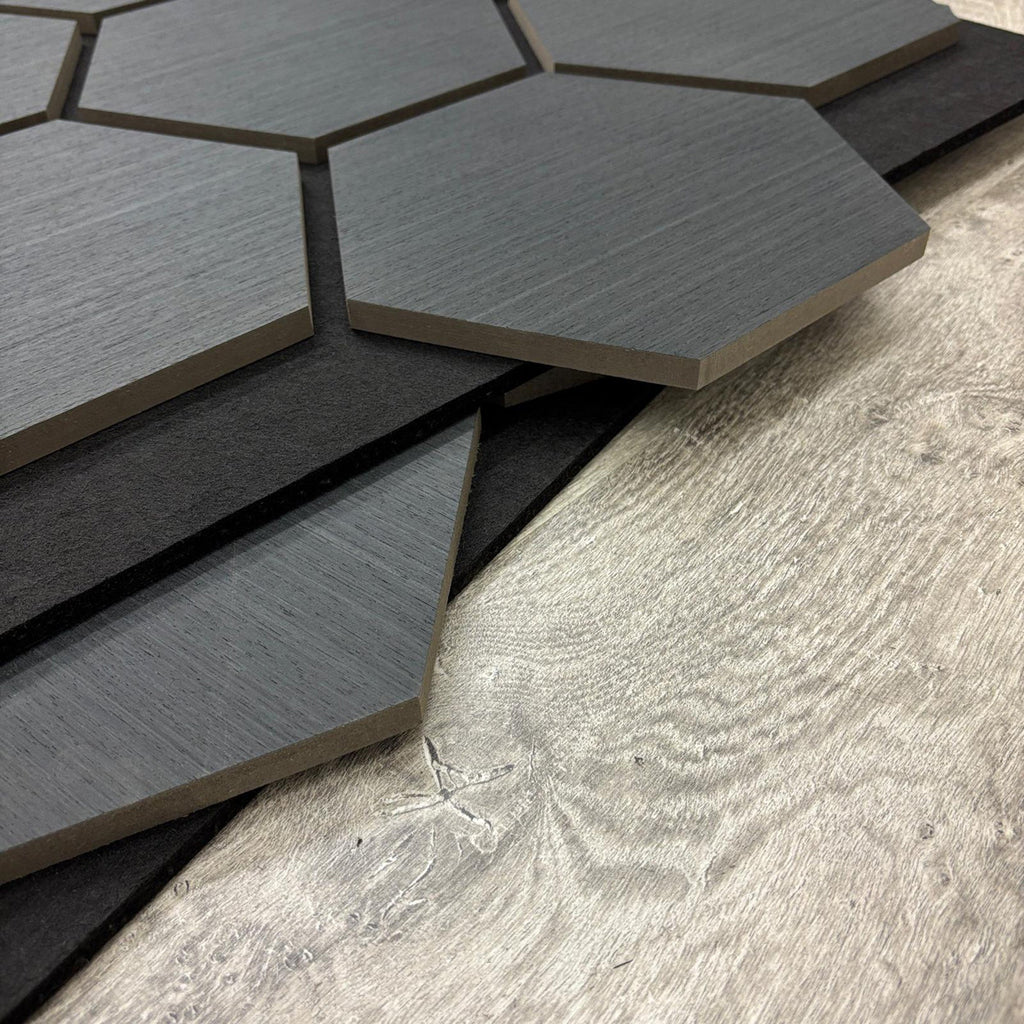 Acoustic Hexagon Wall Panel 70 x 60cm - Charcoal Black