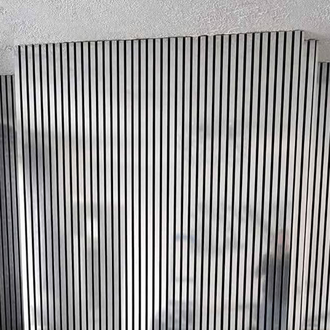 Standard Acoustic Slatted Wall Panels 240 x 60cm - Chrome Metallic