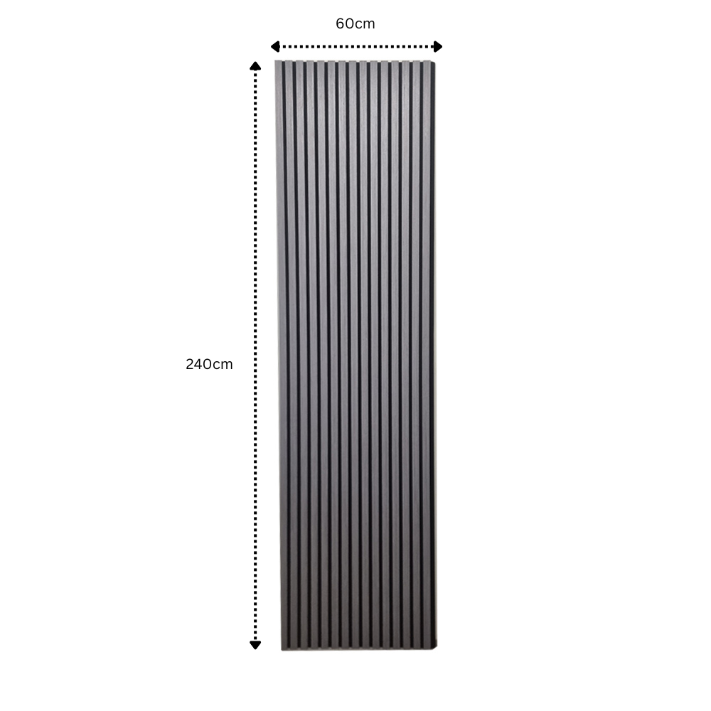 Standard Acoustic Slatted Wall Panels 240 x 60cm - Ash Grey