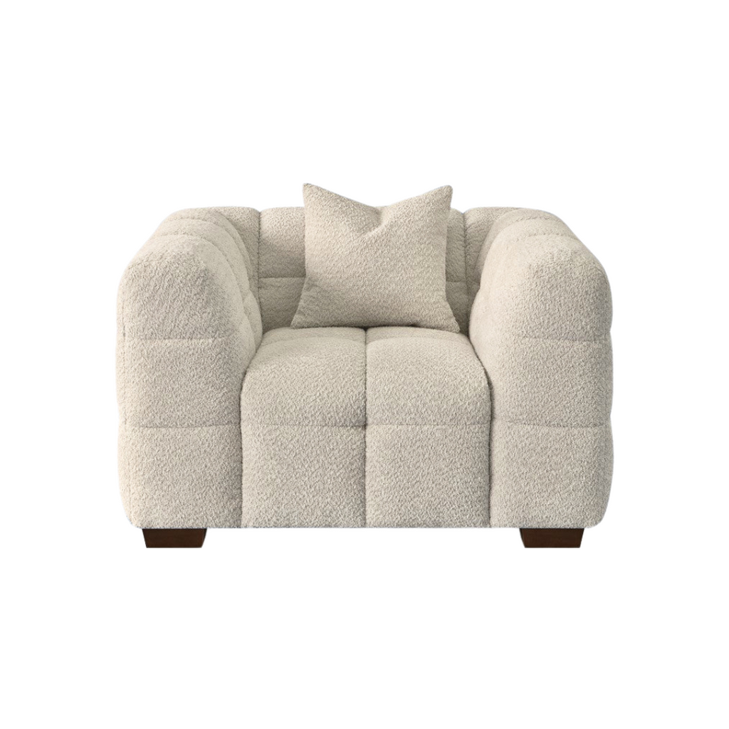 Tribeca Sofa Range in Oatmeal Boucle Fabric