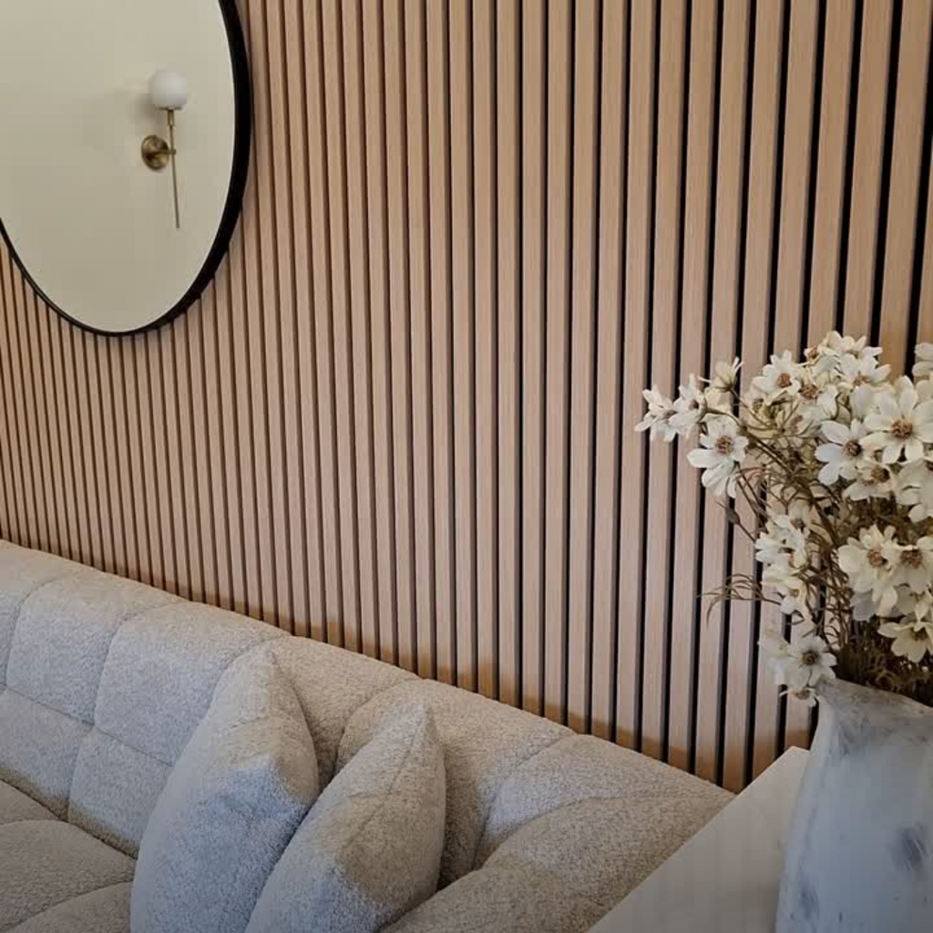 Standard Acoustic Slatted Wall Panels 240 x 60cm - Light Oak