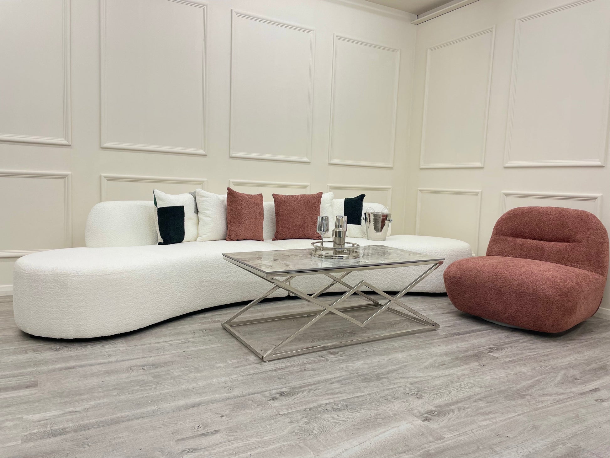 Miami Curved Cinema Boucle Sofa