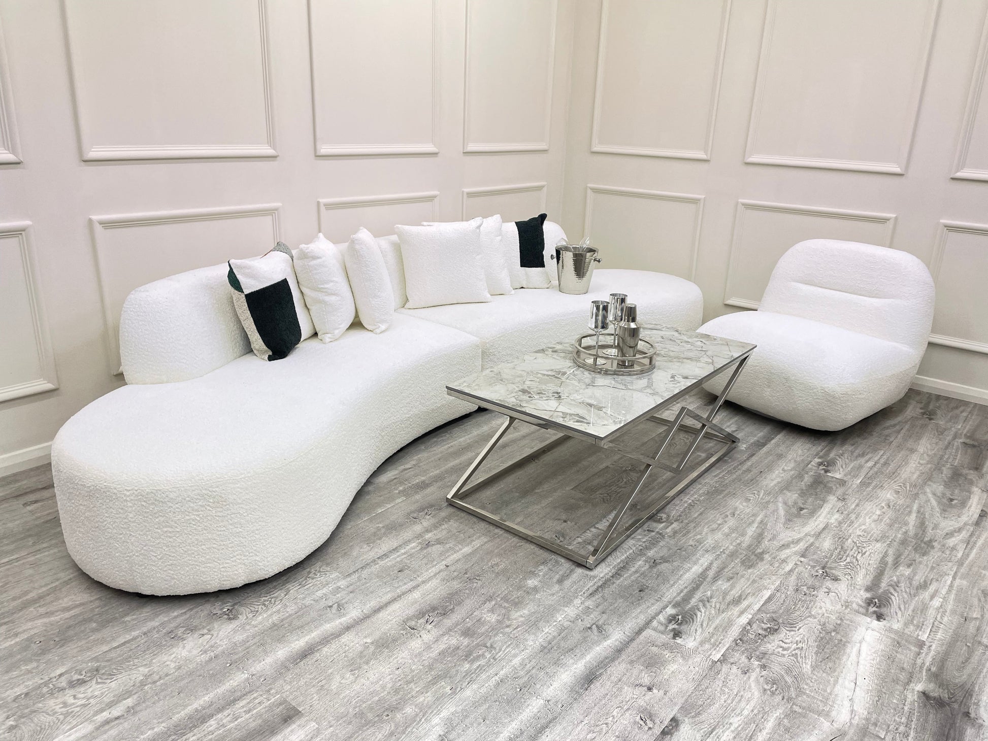 Miami Curved Cinema Boucle Sofa