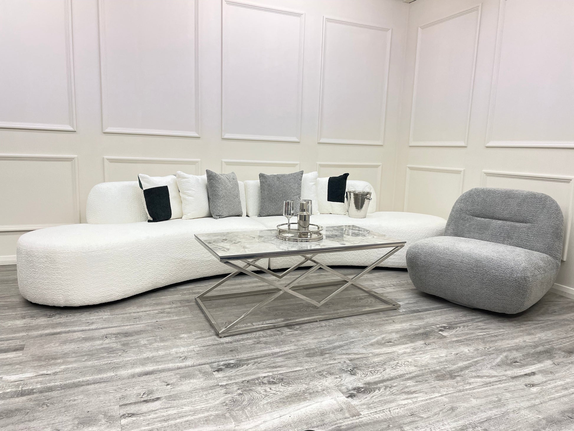 Miami Curved Cinema Boucle Sofa