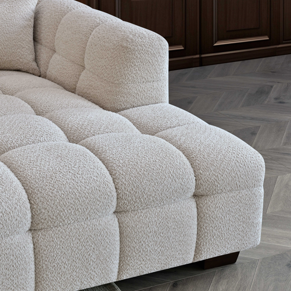 Tribeca Right Hand Corner Sofa Group in Oatmeal Boucle Fabric