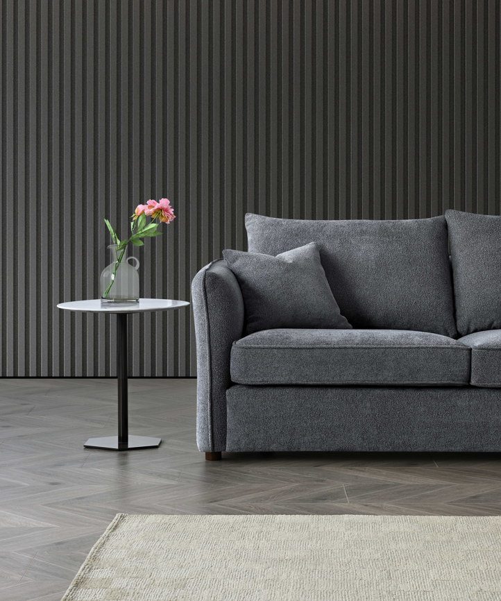 Rubin Corner Chaise Sofa in Charcoal Boucle