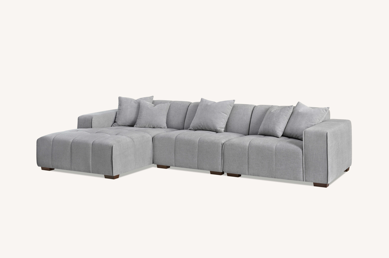 Leonard Left Hand Corner Sofa Group in Cloudy Grey Boucle
