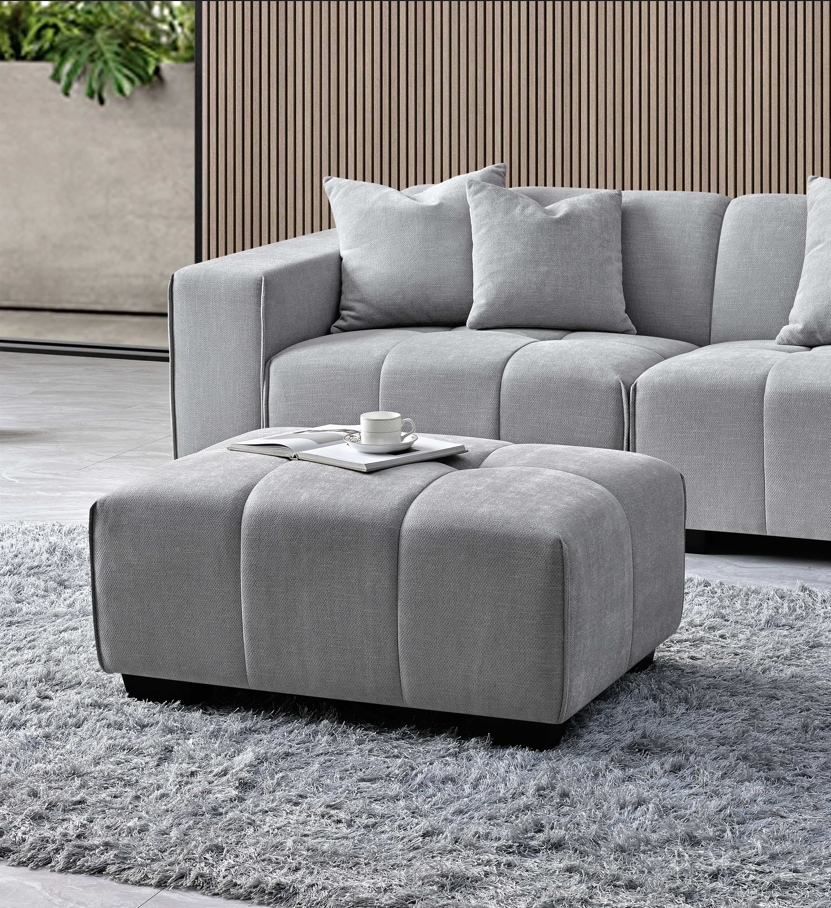 Leonard Right Hand Corner Sofa Group in Cloudy Grey Boucle