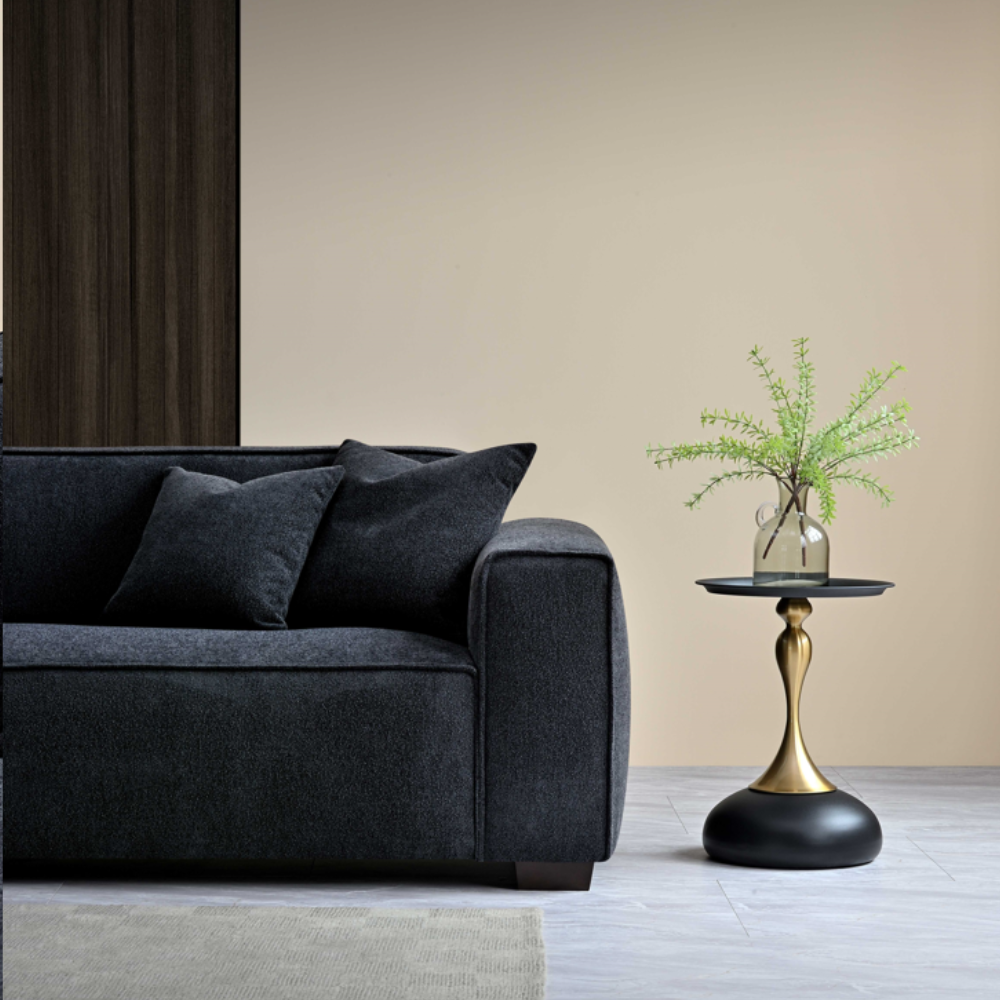 Dakota 4 seater sofa with Chaise in Midnight Boucle