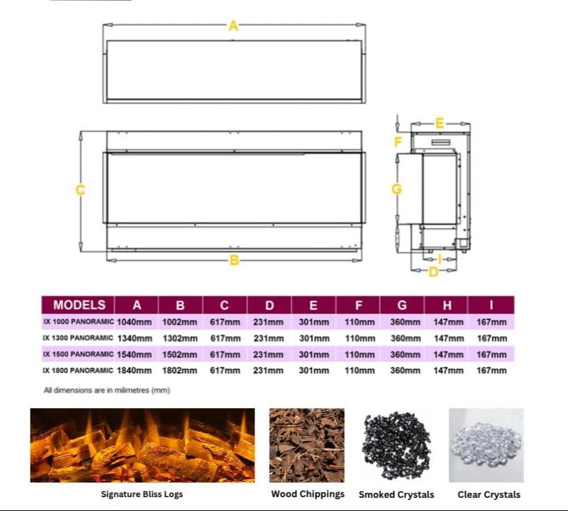 Infinix Panoramic 1500 HD Built-In Electric Fire