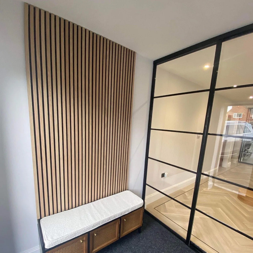 Standard Acoustic Slatted Wall Panels 240 x 60cm - Light Oak